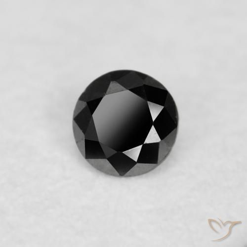 Diamante Nero naturale da 0.02 ct, Rotondo, Opaco