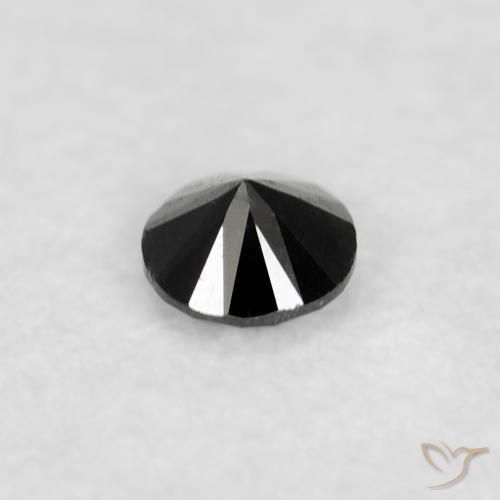 Diamante Nero naturale da 0.02 ct, Rotondo, Opaco