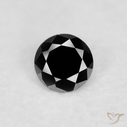 0.03ct Naturale Nero Diamante, Rotondo, Opaco