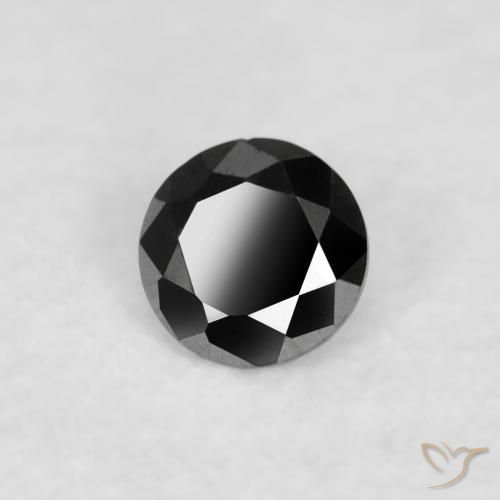Diamante Nero naturale da 0.03 ct, Rotondo, Opaco