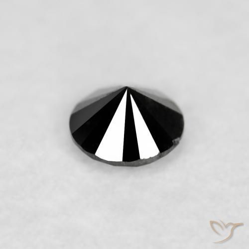 Diamante Nero naturale da 0.03 ct, Rotondo, Opaco
