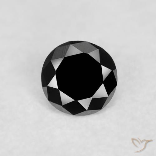 0.03ct Naturale Nero Diamante, Rotondo, Opaco