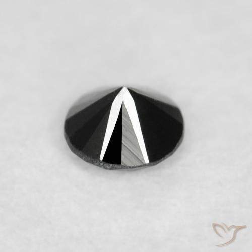 Diamante Nero naturale da 0.03 ct, Rotondo, Opaco