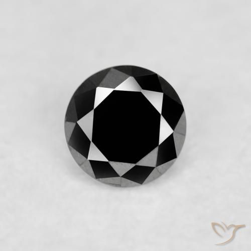 0.03ct Naturale Nero Diamante, Rotondo, Opaco
