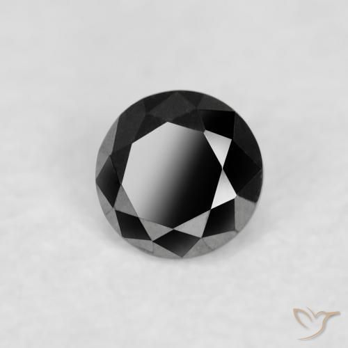 Diamante Nero naturale da 0.03 ct, Rotondo, Opaco