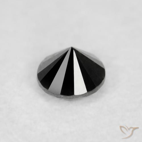 Diamante Nero naturale da 0.03 ct, Rotondo, Opaco