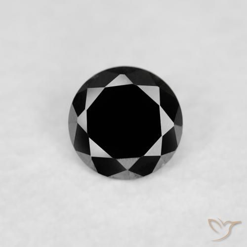 0.03ct Naturale Nero Diamante, Rotondo, Opaco