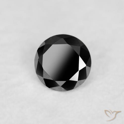 Diamante Nero naturale da 0.03 ct, Rotondo, Opaco