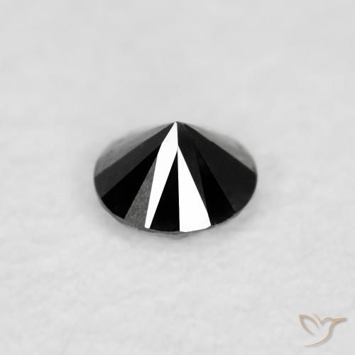Diamante Nero naturale da 0.03 ct, Rotondo, Opaco