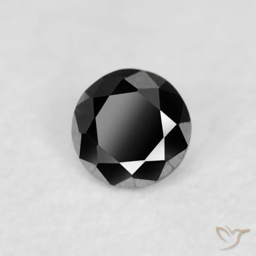 Diamante Nero naturale da 0.03 ct, Rotondo, Opaco