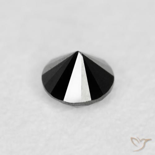 Diamante Nero naturale da 0.03 ct, Rotondo, Opaco