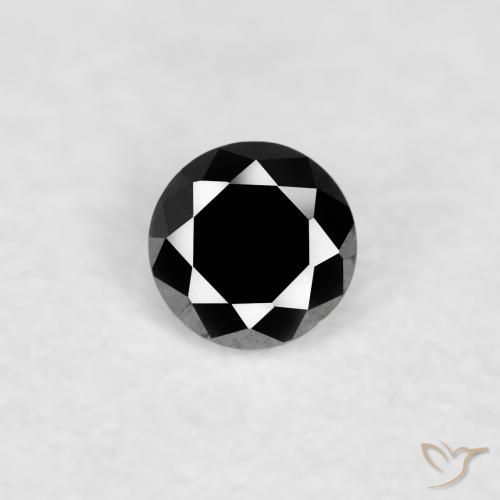0.04ct Naturale Nero Diamante, Rotondo, Opaco