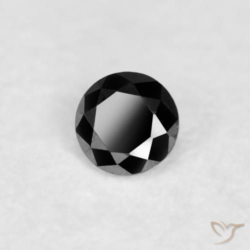 Diamante Nero naturale da 0.04 ct, Rotondo, Opaco