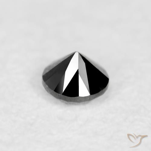 Diamante Nero naturale da 0.04 ct, Rotondo, Opaco