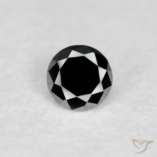 0.04ct Naturale Nero Diamante, Rotondo, Opaco