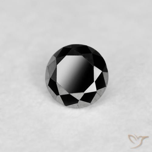 Diamante Nero naturale da 0.04 ct, Rotondo, Opaco