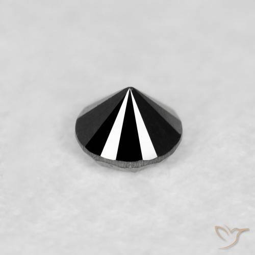 Diamante Nero naturale da 0.04 ct, Rotondo, Opaco
