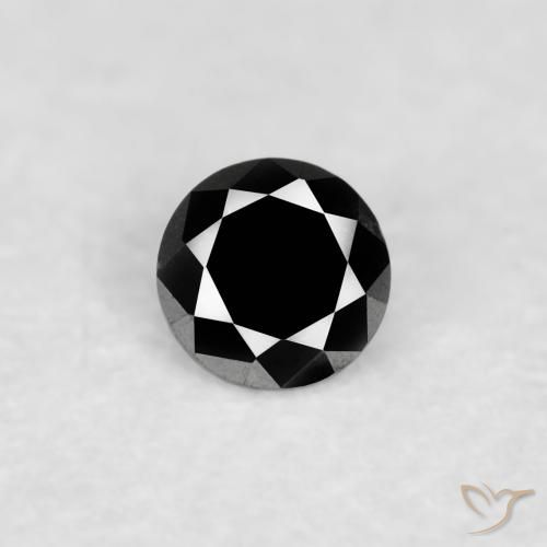 0.03ct Naturale Nero Diamante, Rotondo, Trasparente