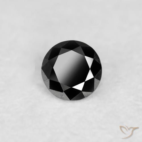 Diamante Nero naturale da 0.03 ct, Rotondo, Trasparente