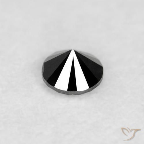 Diamante Nero naturale da 0.03 ct, Rotondo, Trasparente