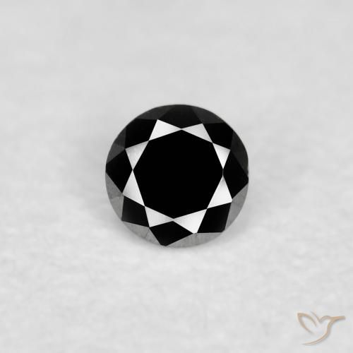 0.03ct Naturale Nero Diamante, Rotondo, Opaco