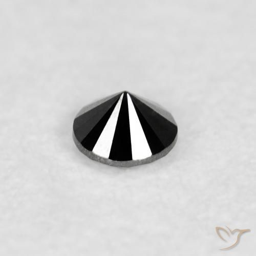 Diamante Nero naturale da 0.03 ct, Rotondo, Opaco