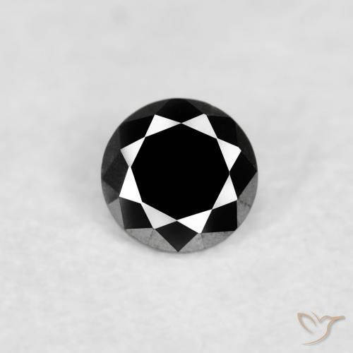 0.02ct Naturale Nero Diamante, Rotondo, Opaco
