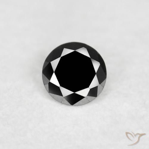 0.03ct Naturale Nero Diamante, Rotondo, Opaco