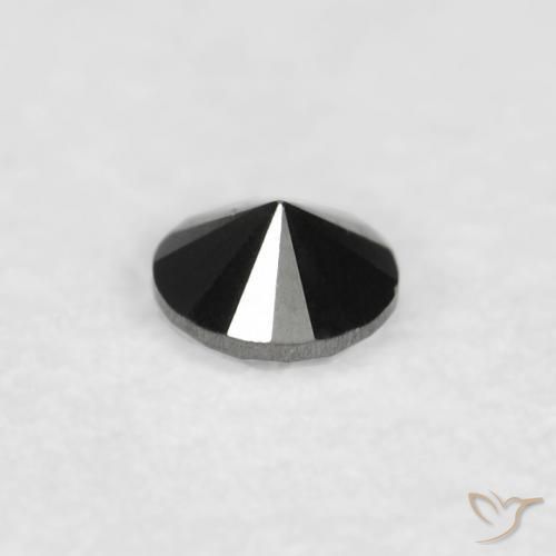 Diamante Nero naturale da 0.03 ct, Rotondo, Opaco