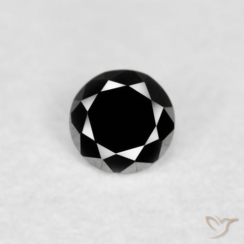 0.03ct Naturale Nero Diamante, Rotondo, Opaco