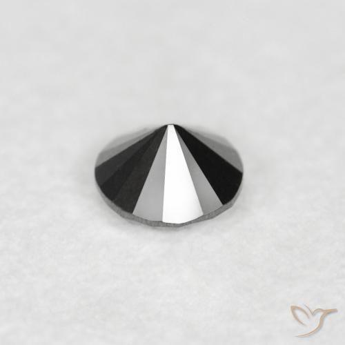 Diamante Nero naturale da 0.03 ct, Rotondo, Opaco