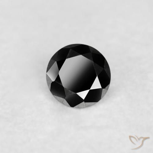Diamante Nero naturale da 0.03 ct, Rotondo, Opaco