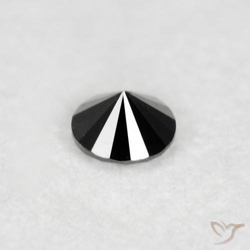Diamante Nero naturale da 0.03 ct, Rotondo, Opaco