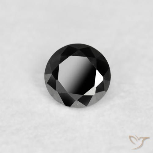 Diamante Nero naturale da 0.02 ct, Rotondo, Opaco