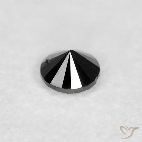 Diamante Nero naturale da 0.02 ct, Rotondo, Opaco