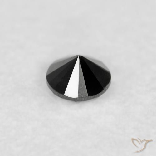 Diamante Nero naturale da 0.03 ct, Rotondo, Opaco