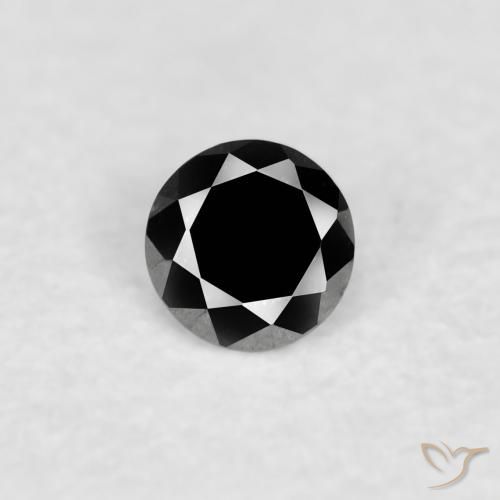 0.03ct Naturale Nero Diamante, Rotondo, Opaco