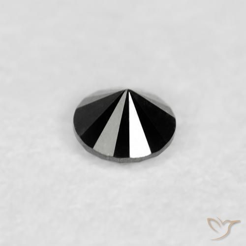 Diamante Nero naturale da 0.03 ct, Rotondo, Opaco