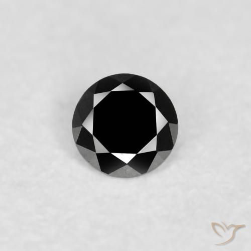 0.03ct Naturale Nero Diamante, Rotondo, Opaco