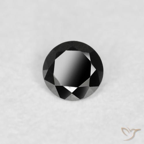 Diamante Nero naturale da 0.03 ct, Rotondo, Opaco