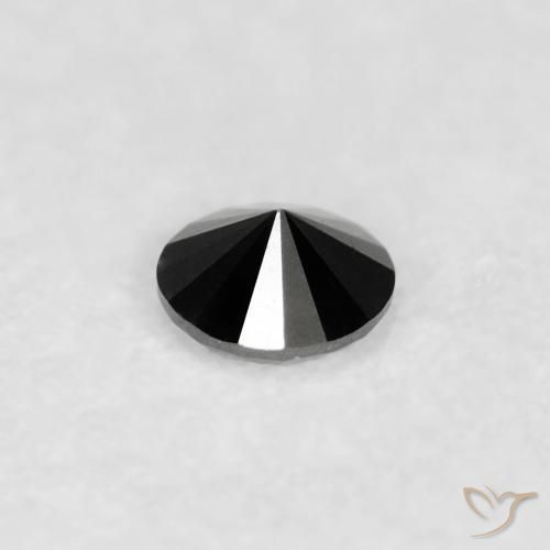 Diamante Nero naturale da 0.03 ct, Rotondo, Opaco