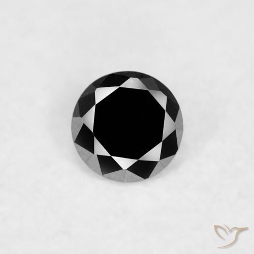 0.03ct Naturale Nero Diamante, Rotondo, Opaco