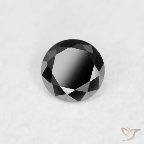 Diamante Nero naturale da 0.03 ct, Rotondo, Opaco