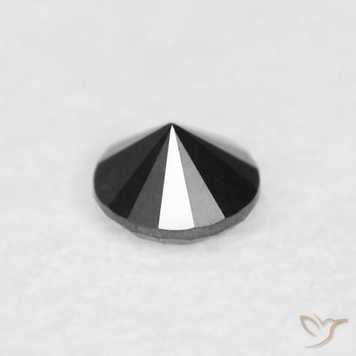 Diamante Nero naturale da 0.03 ct, Rotondo, Opaco