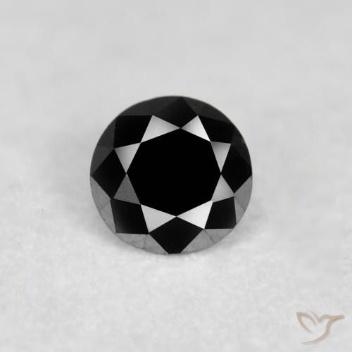0.04ct Naturale Nero Diamante, Rotondo, Opaco