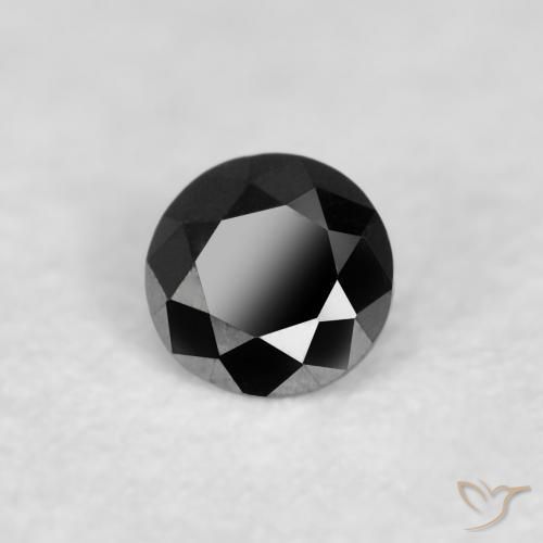 Diamante Nero naturale da 0.04 ct, Rotondo, Opaco
