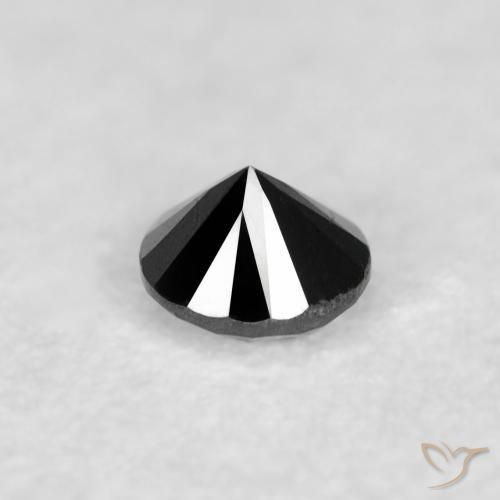 Diamante Nero naturale da 0.04 ct, Rotondo, Opaco