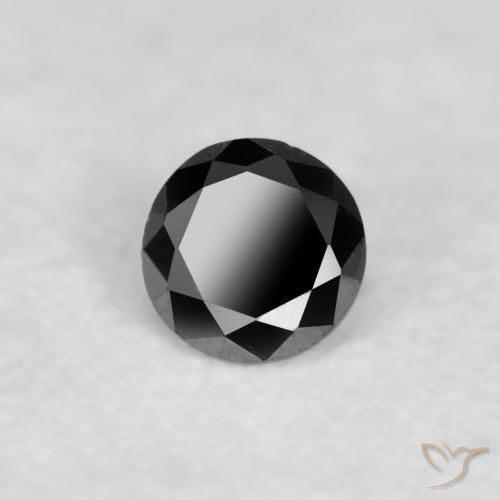 Diamante Nero naturale da 0.03 ct, Rotondo, Opaco