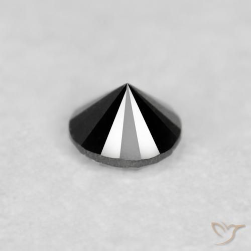Diamante Nero naturale da 0.03 ct, Rotondo, Opaco