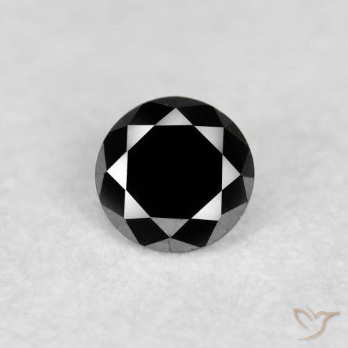 0.04ct Naturale Nero Diamante, Rotondo, Opaco